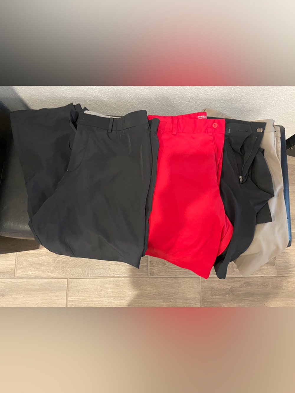 Bundle of 4 size 38 Mens Golf Shorts & Pant in Black, Red, Khaki  Nike Adidas